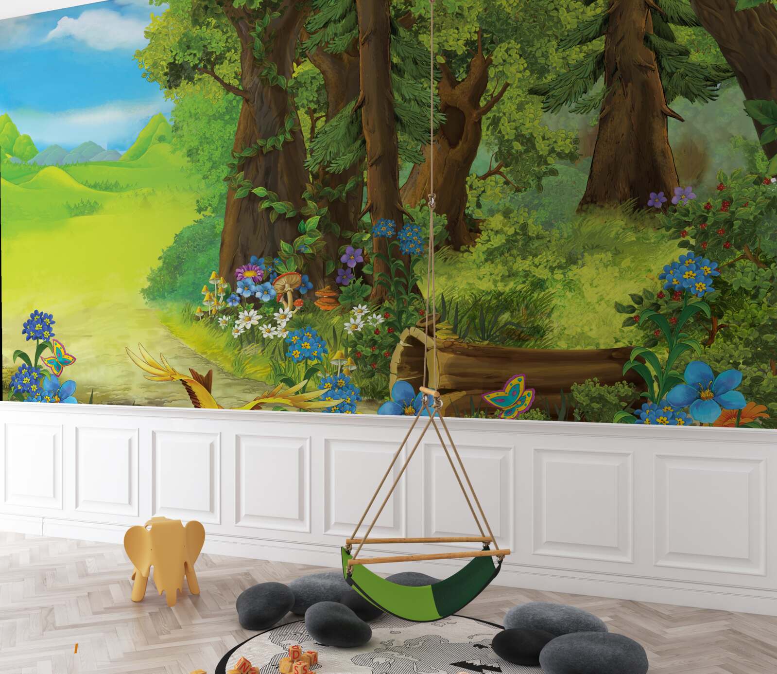 Фотошпалери чарівний зелений літній ліс