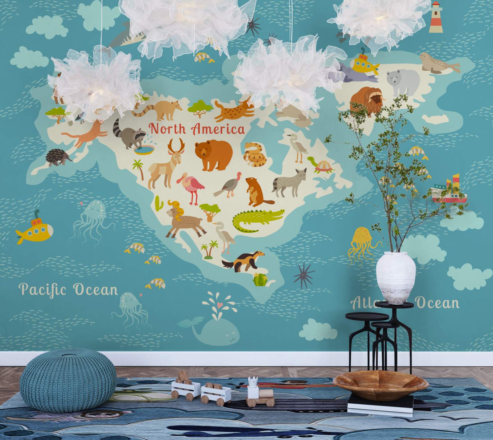 Фотошпалери карта населення північної америки