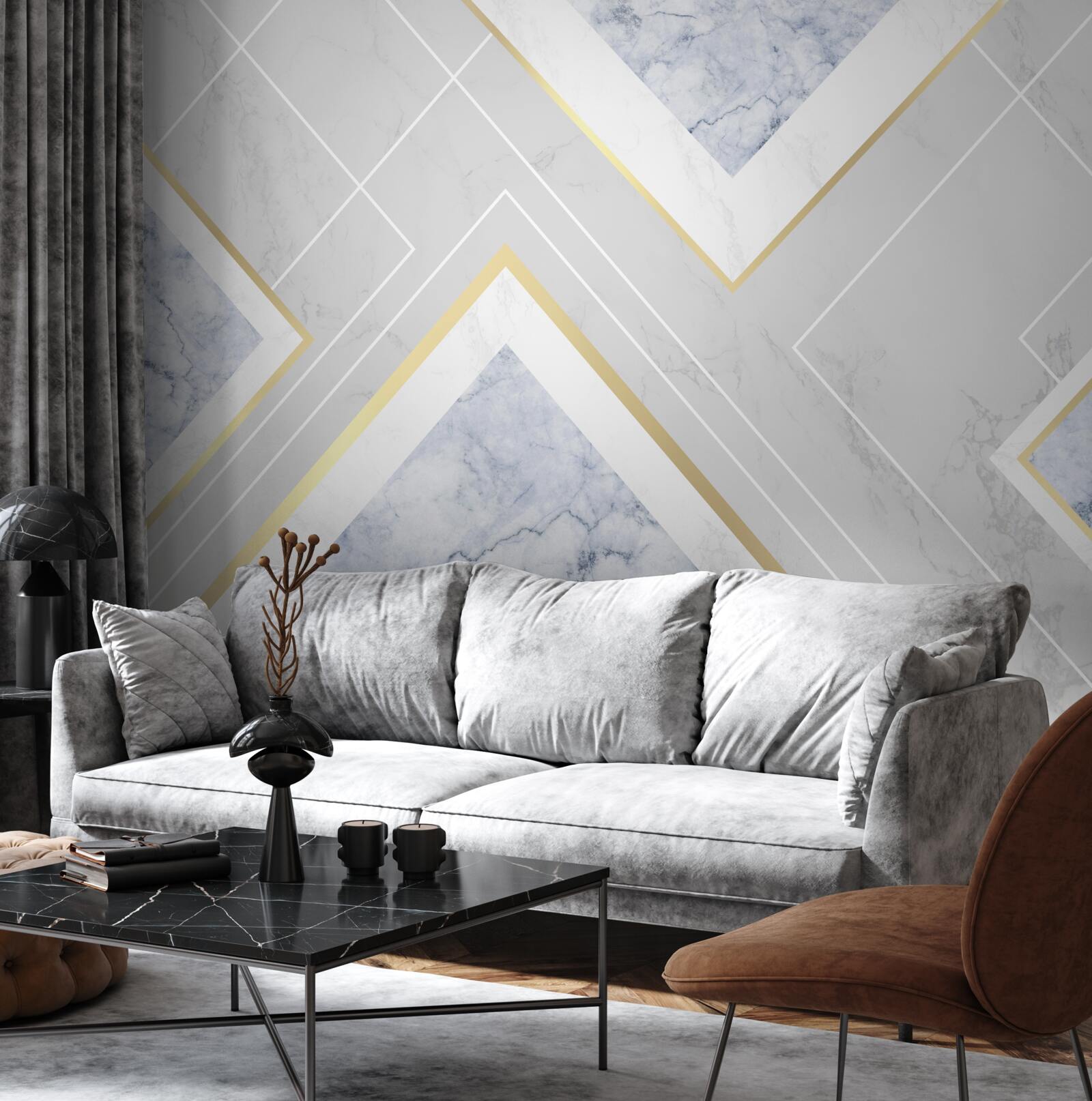 Фотошпалери геометрично правильні візерунки на мармуровій поверхні