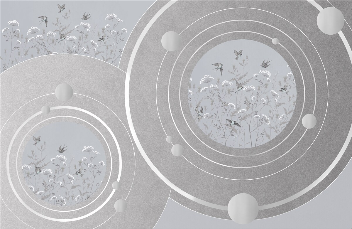 Фотошпалери квіткові форми та абстрактні кола