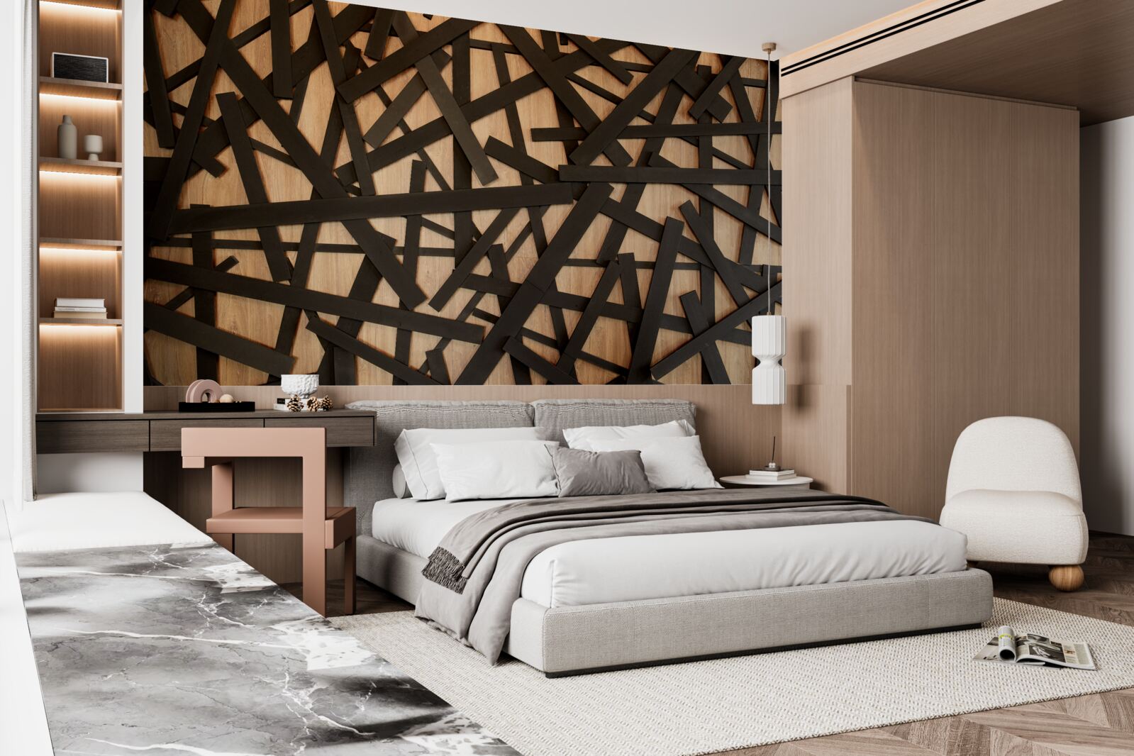 Фотошпалери прямі гілки на стовбурі