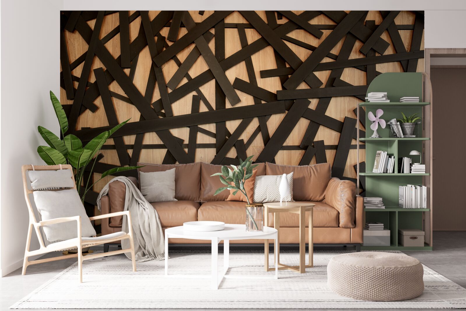 Фотошпалери прямі гілки на стовбурі