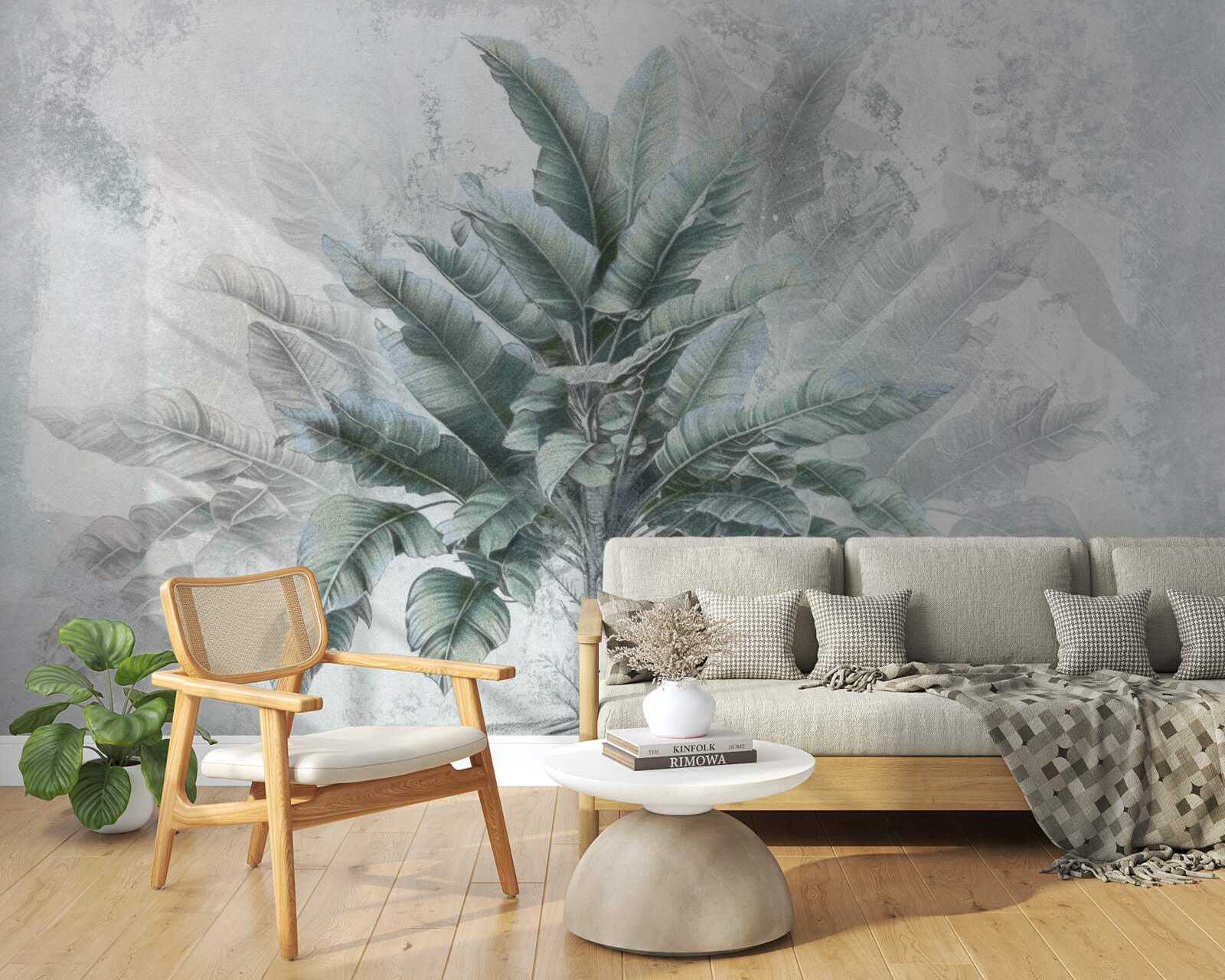 Фотошпалери захована в тумані величезна пальма