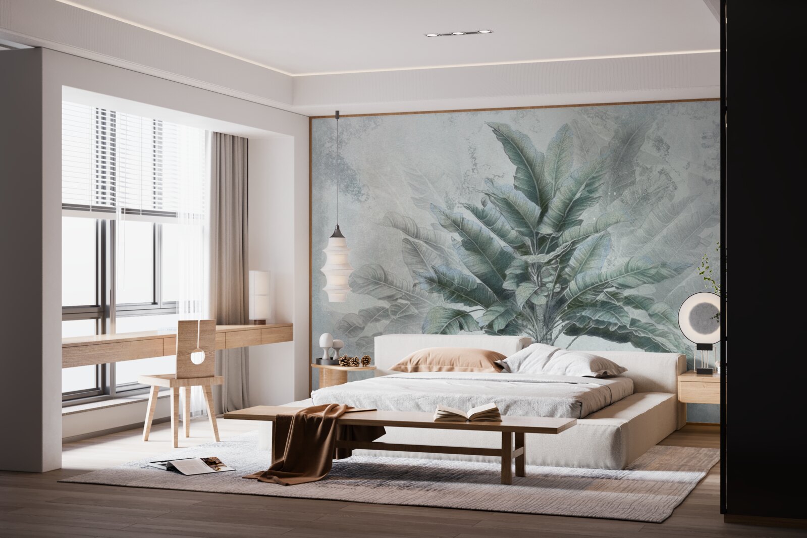 Фотошпалери захована в тумані величезна пальма