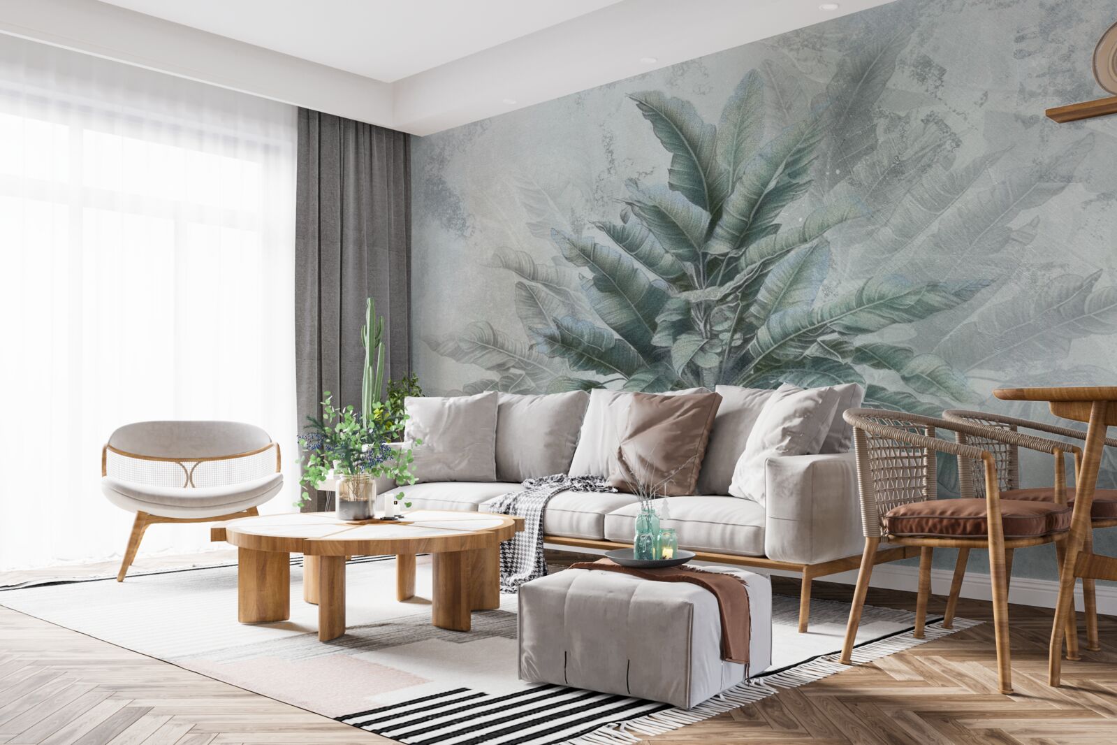 Фотошпалери захована в тумані величезна пальма