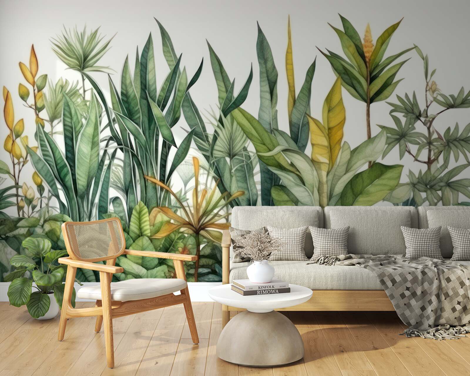 Фотошпалери в джунглях ростуть високі пальмові кущі