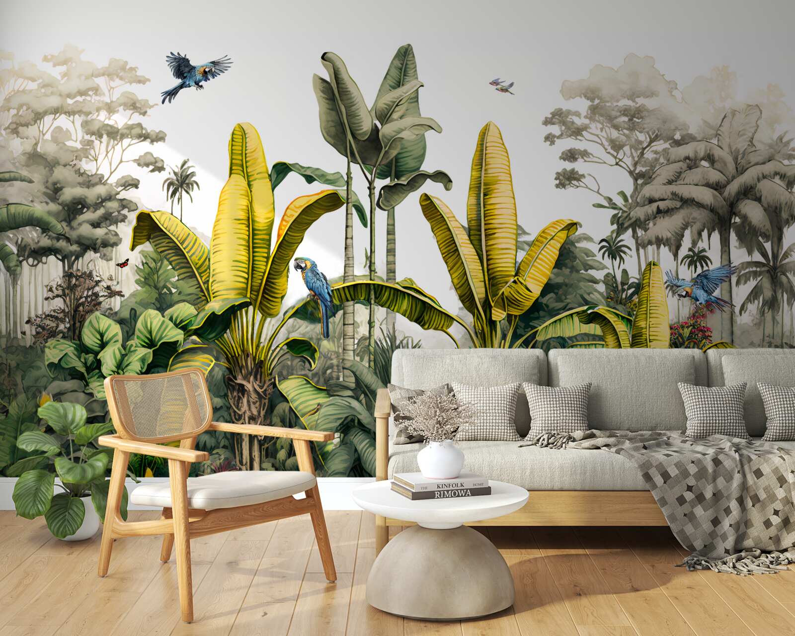 Фотошпалери тропічні рослини, включаючи високі пальми