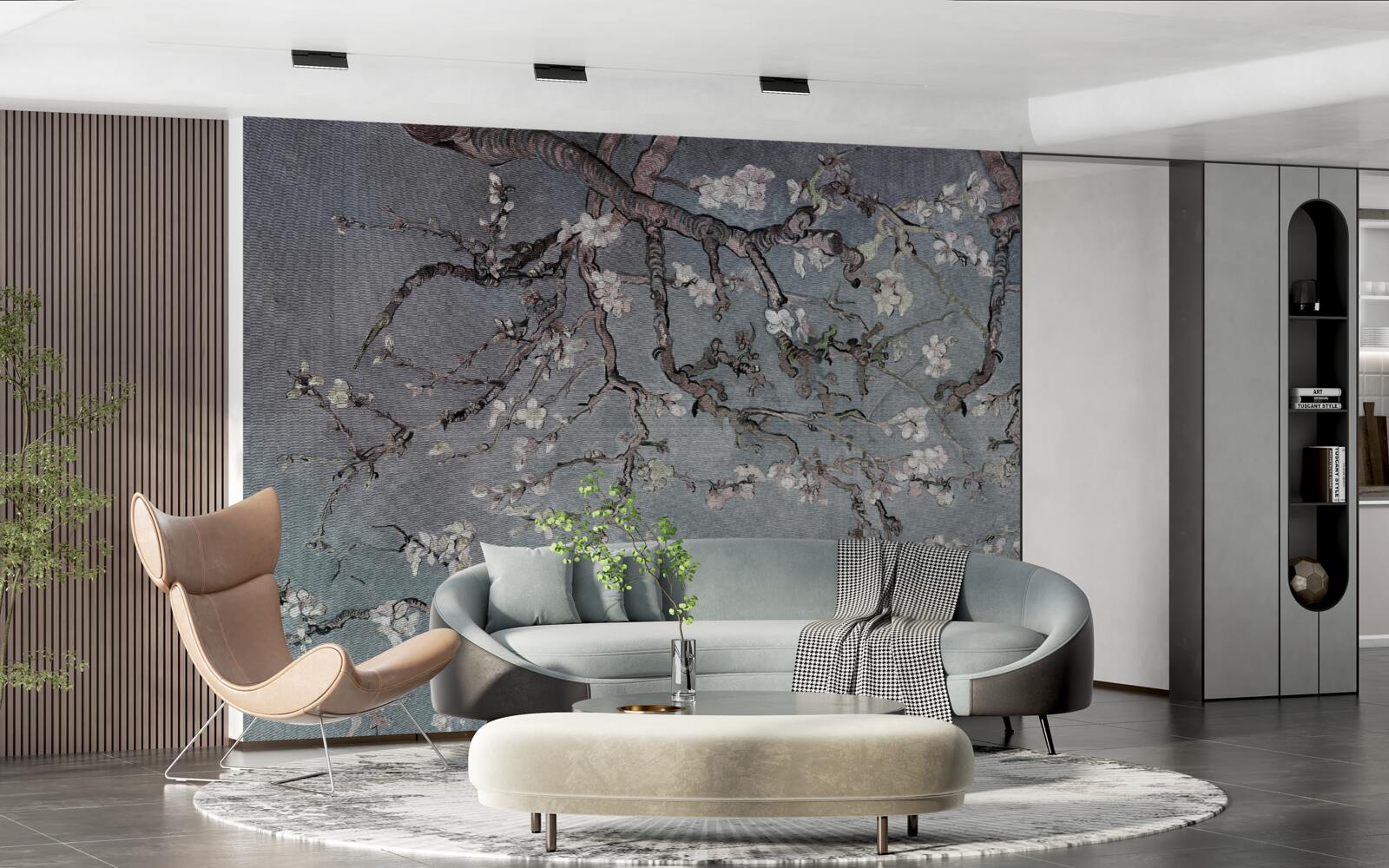 Фотошпалери гілка магнолії в цвіту