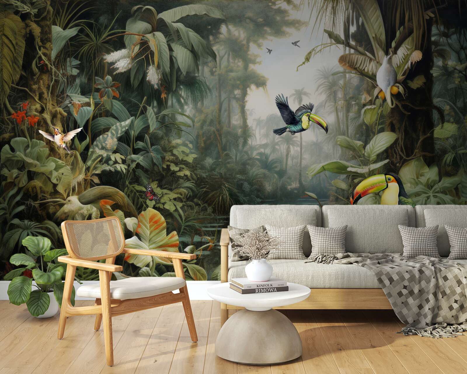 Фотошпалери тропічні чагарники біля ставка