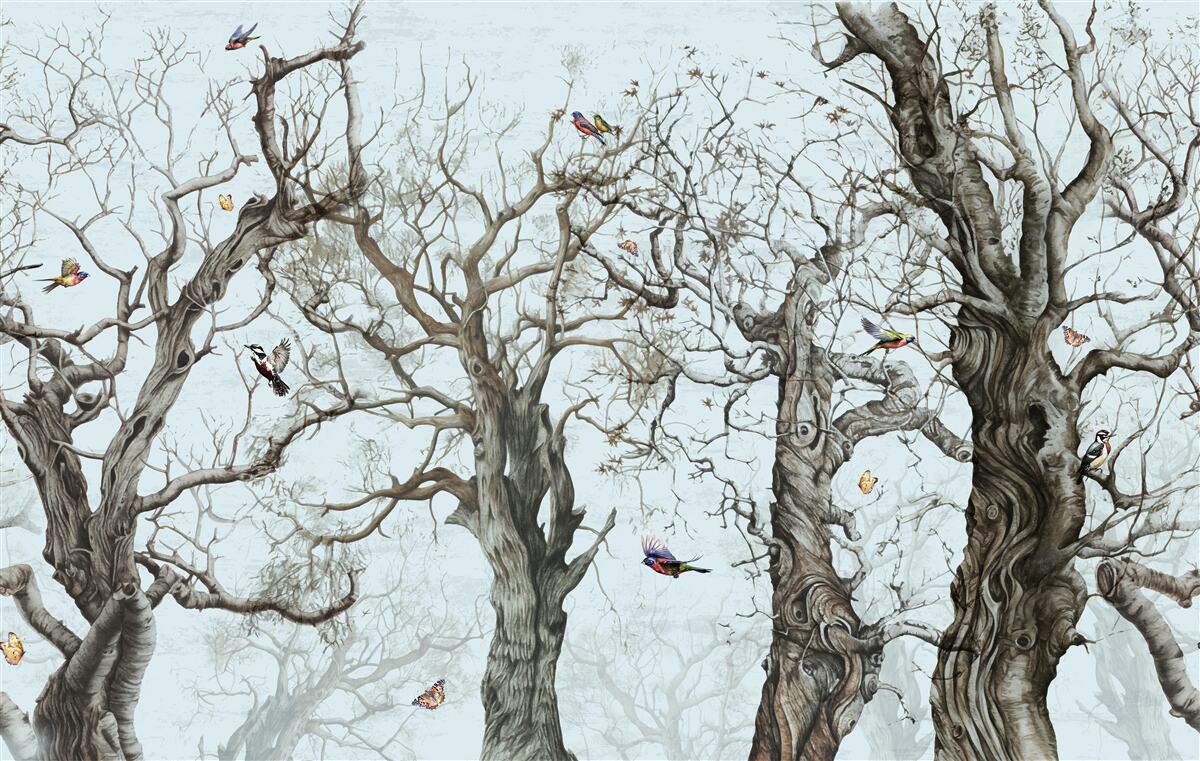 Фотошпалери дерева восени, які скинули листя