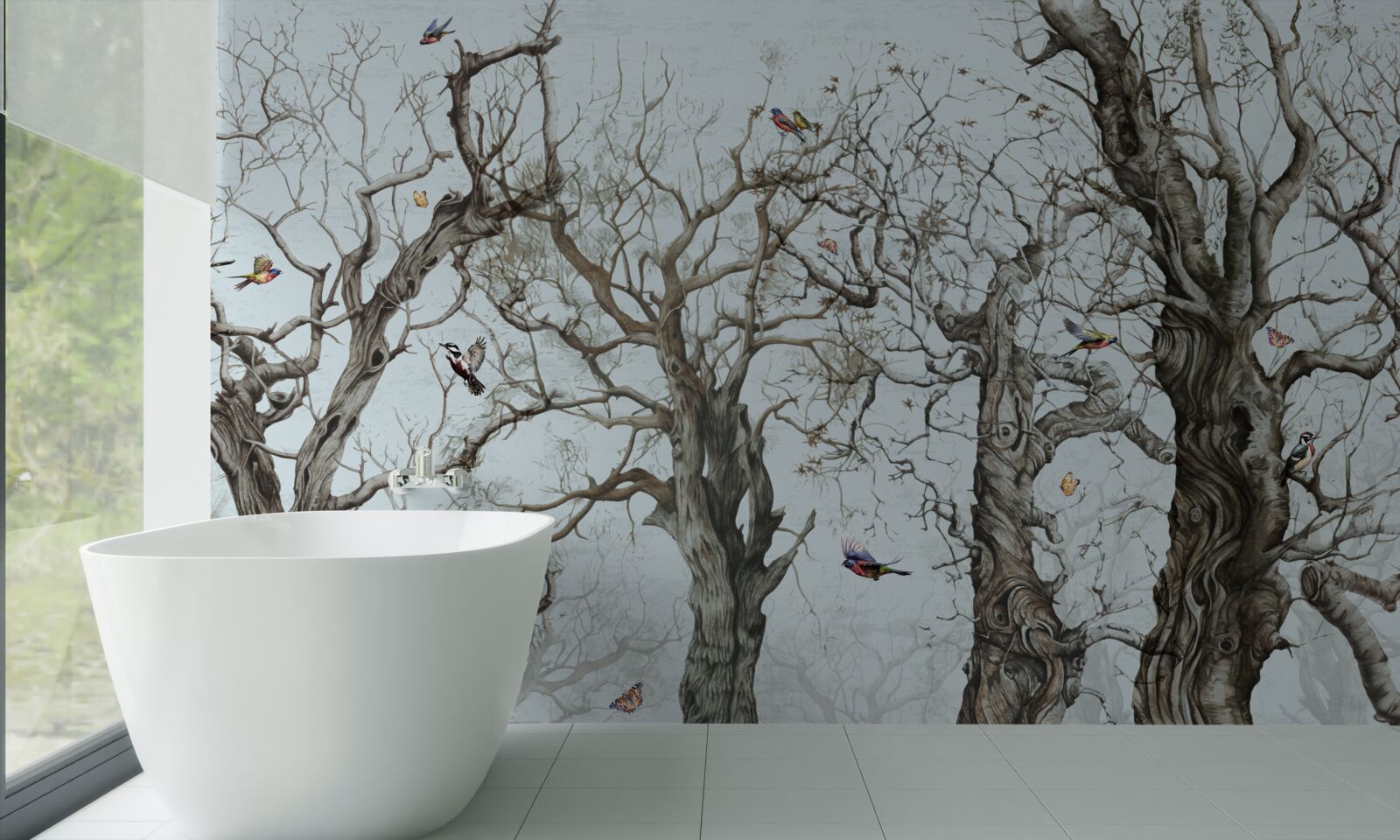 Фотошпалери дерева восени, які скинули листя