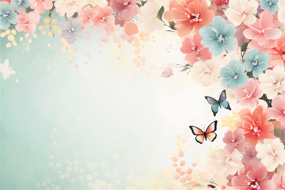 Фотошпалери витончені квіткові композиції та метелики