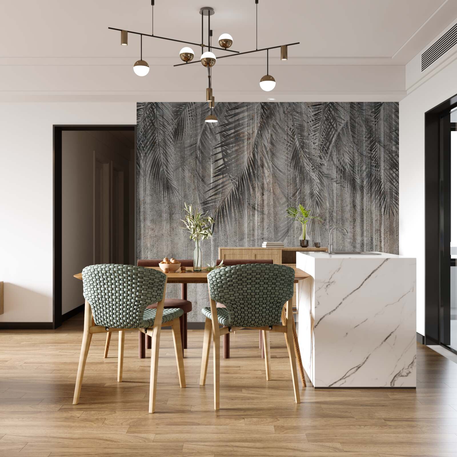 Фотошпалери опадає листя хвойних дерев