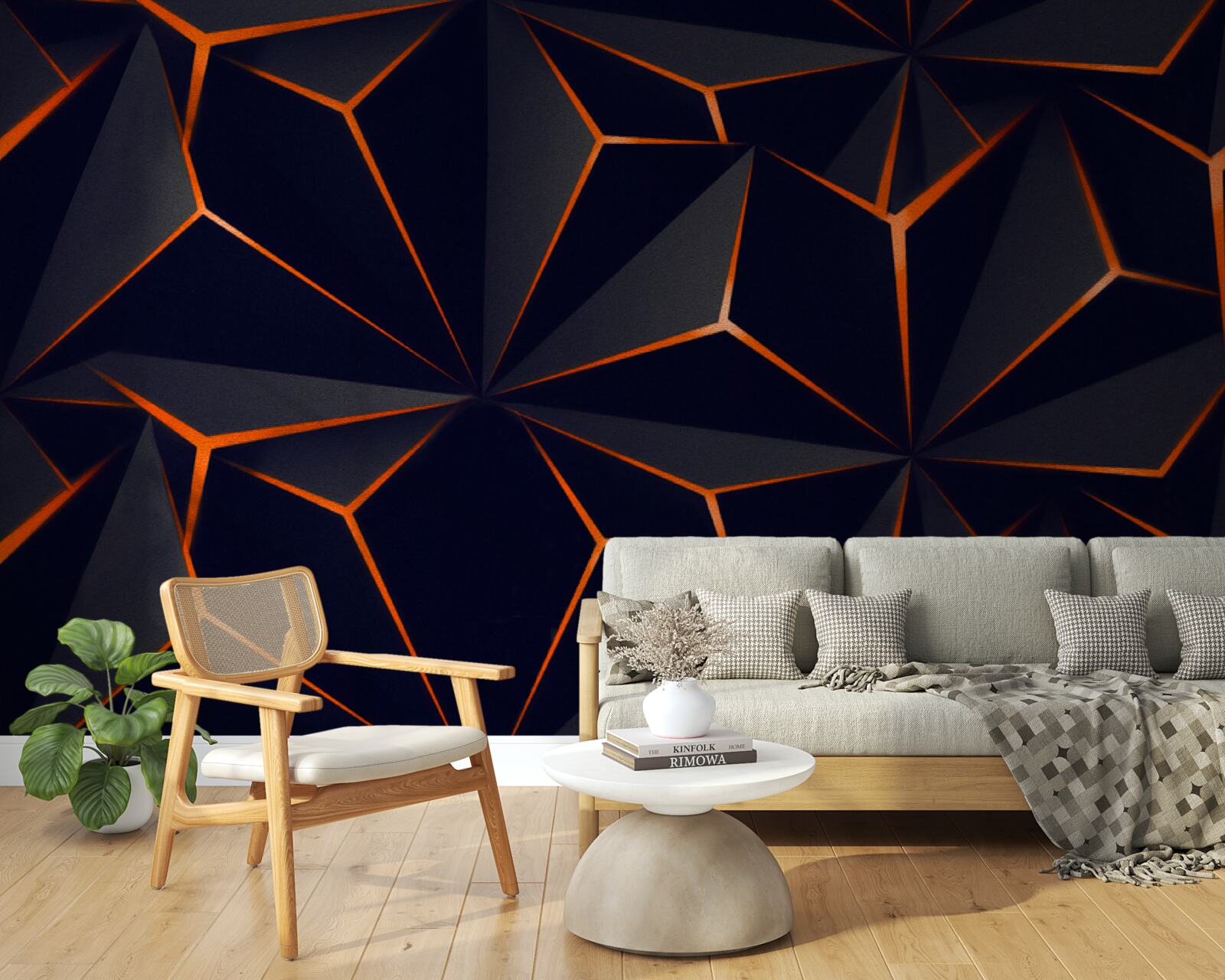 Фотошпалери піраміди чорні з червоними гранями