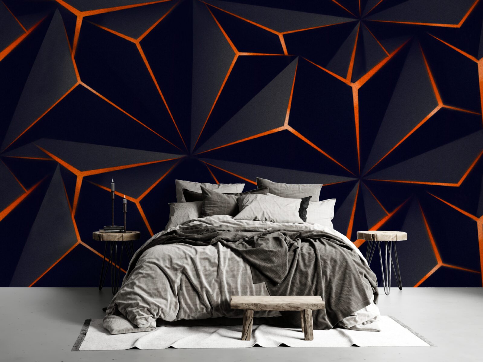 Фотошпалери піраміди чорні з червоними гранями