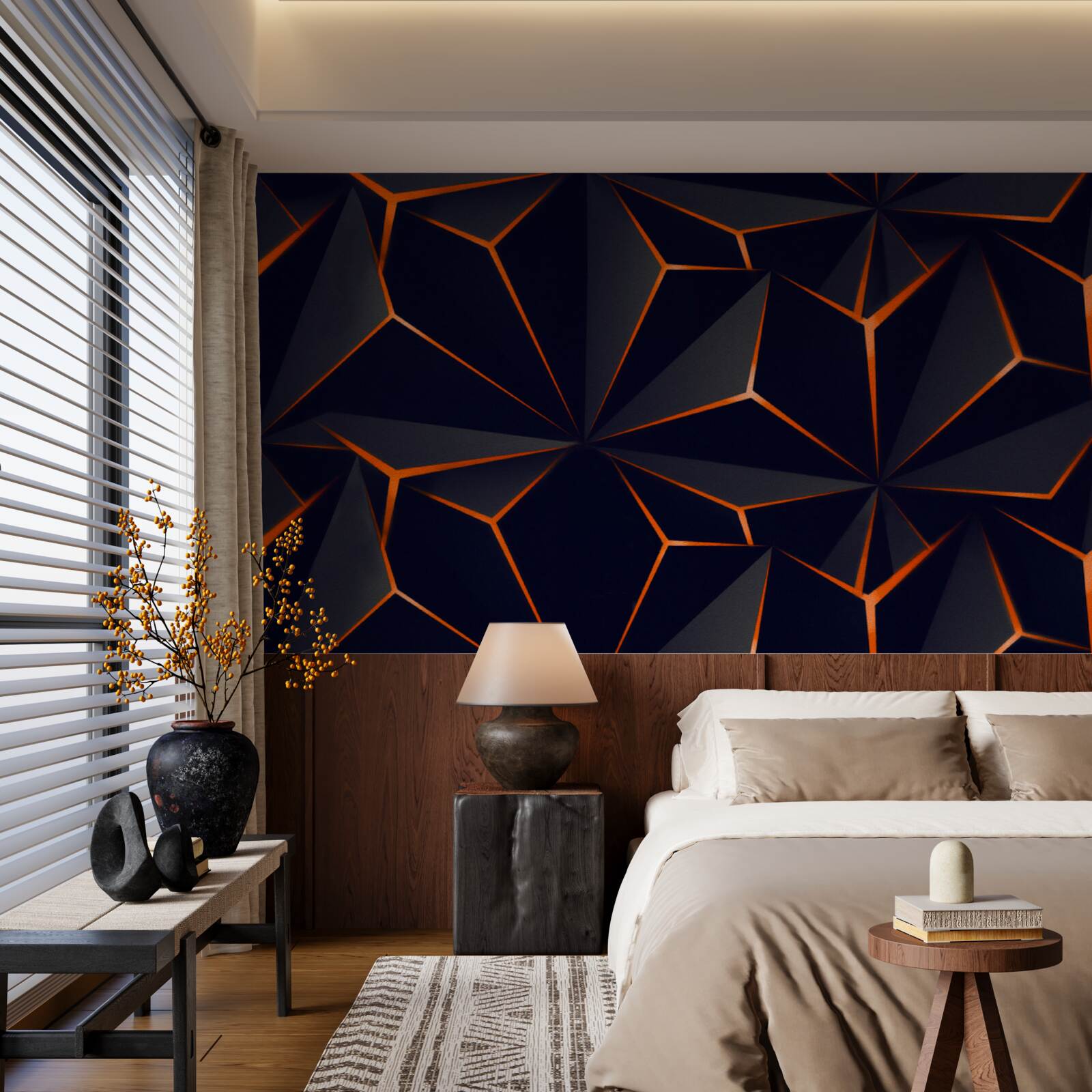 Фотошпалери піраміди чорні з червоними гранями