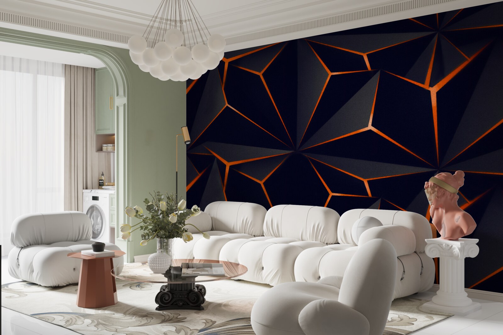 Фотошпалери піраміди чорні з червоними гранями