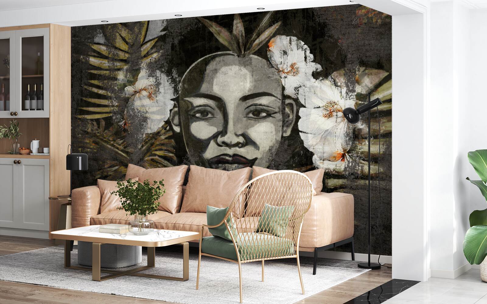 Фотошпалери Африканська жінка в тропічному лісі