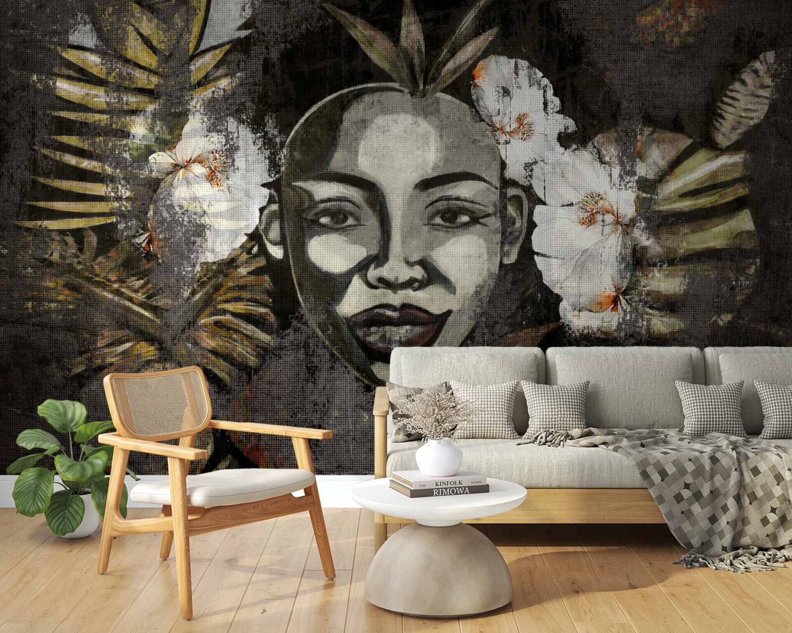 Фотошпалери Африканська жінка в тропічному лісі