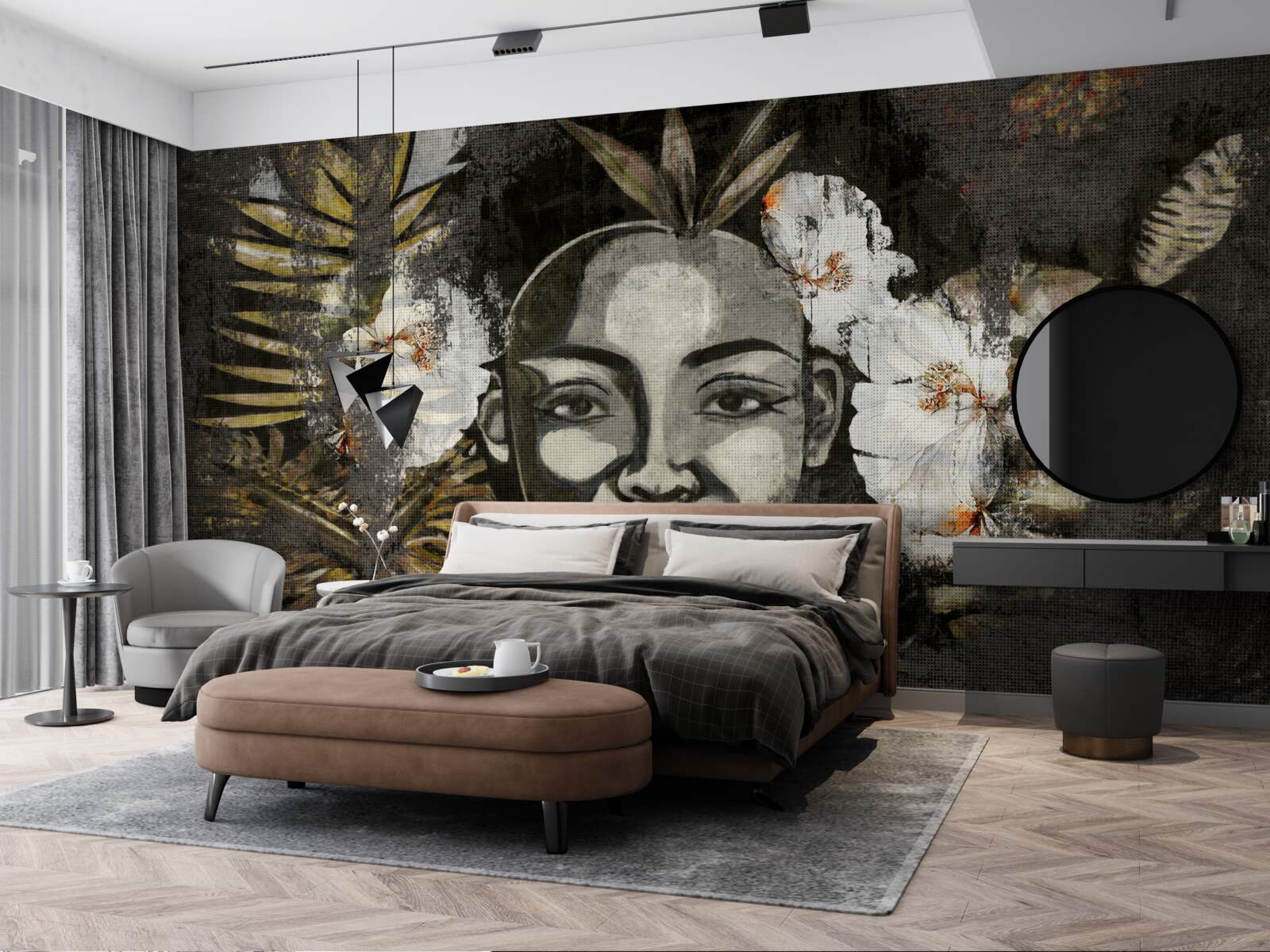 Фотошпалери Африканська жінка в тропічному лісі