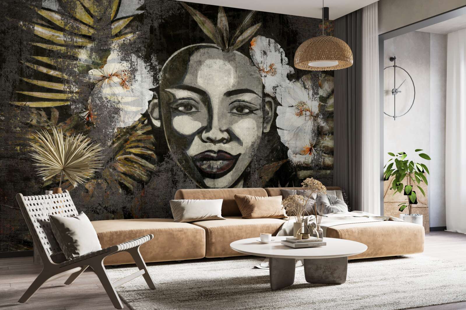 Фотошпалери Африканська жінка в тропічному лісі