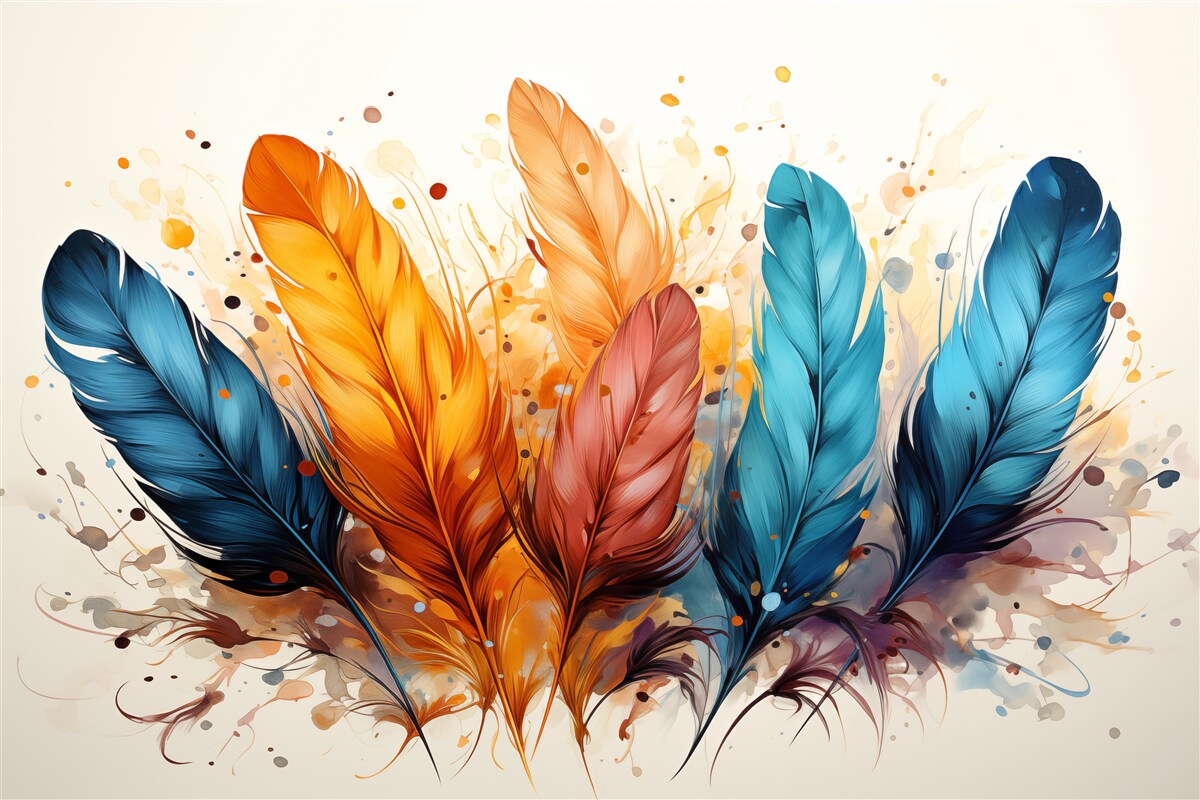 Фотошпалери пухнасте пір'я в осінніх відтінках