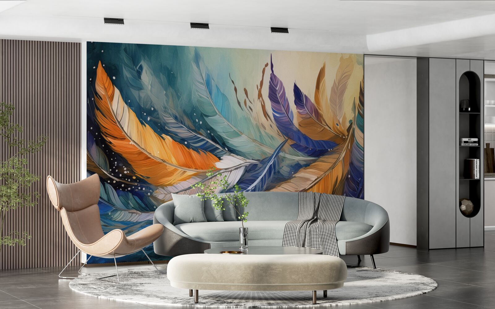 Фотошпалери яскраве осіннє листя танцює на вітрі