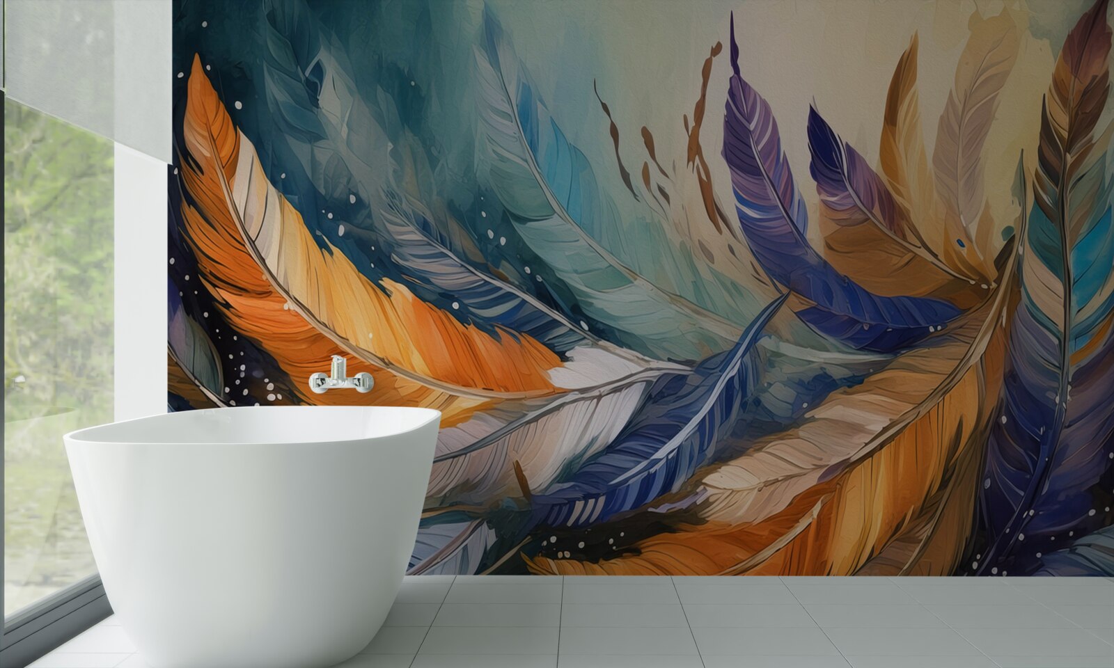 Фотошпалери яскраве осіннє листя танцює на вітрі