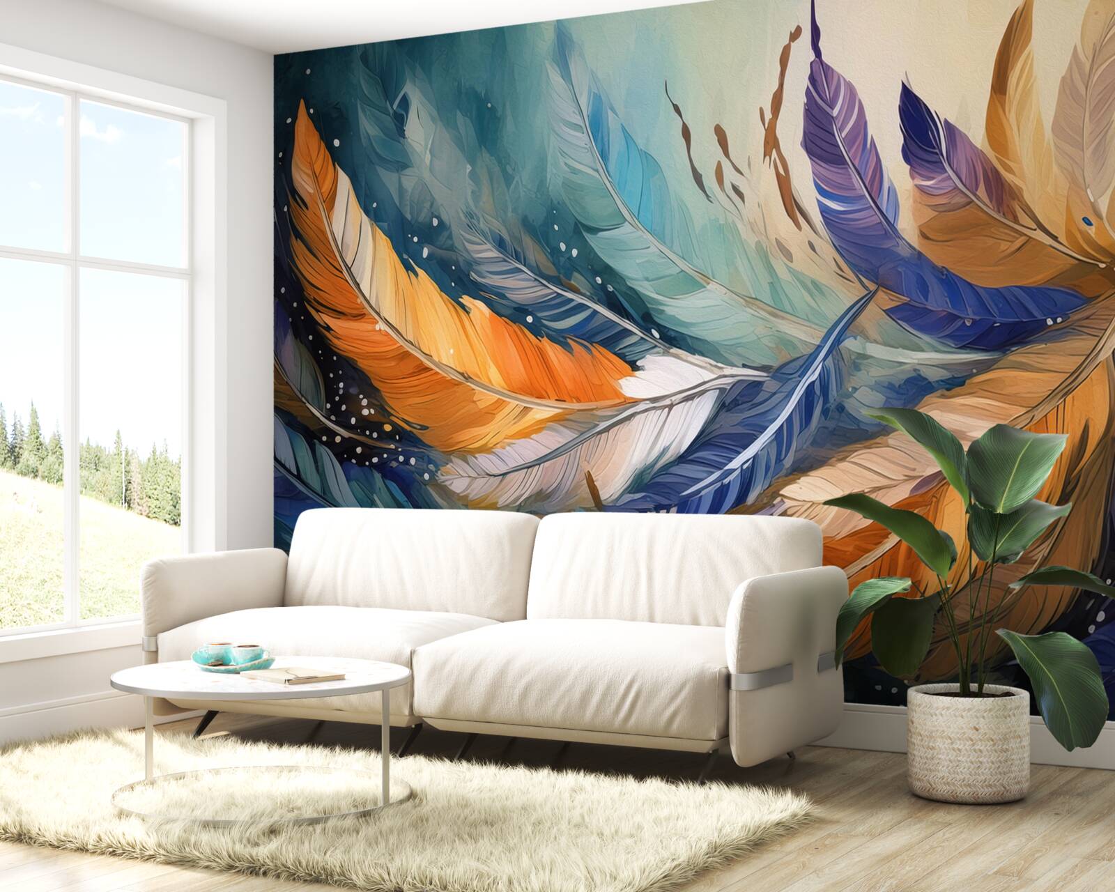 Фотошпалери яскраве осіннє листя танцює на вітрі