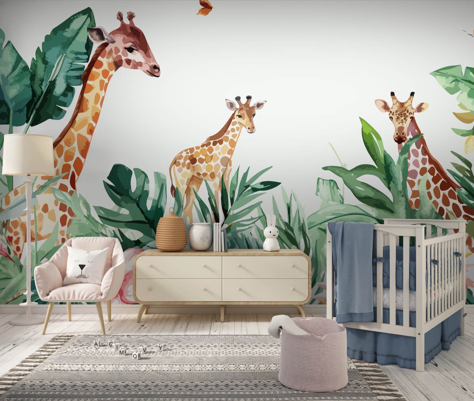 Фотошпалери Жираф гуляє по джунглях