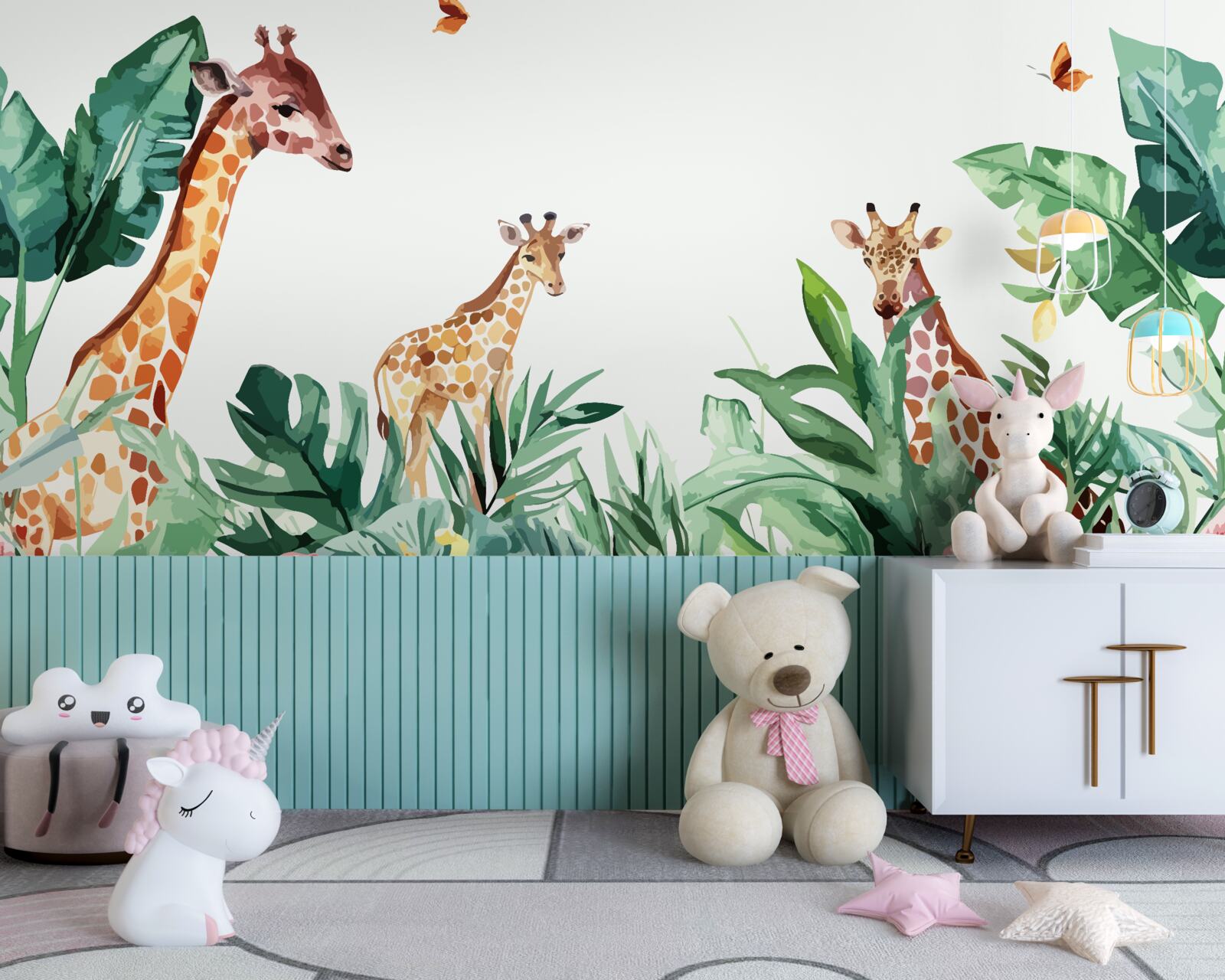 Фотошпалери Жираф гуляє по джунглях