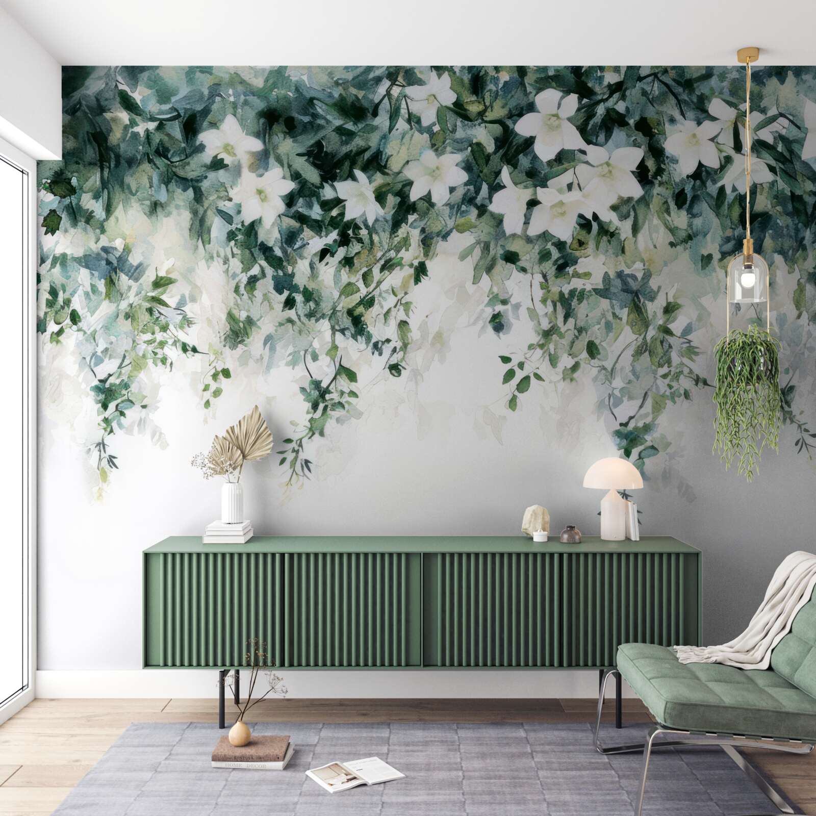 Фотошпалери білосніжний жасмин у цвіту