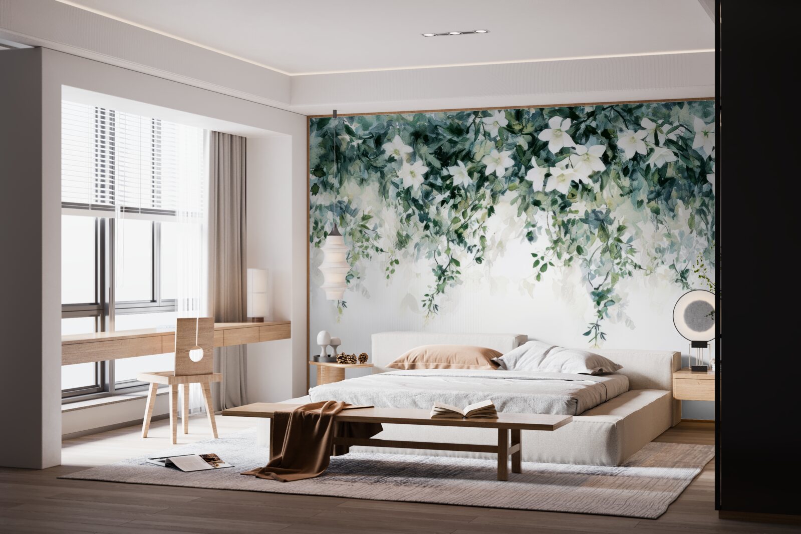 Фотошпалери білосніжний жасмин у цвіту