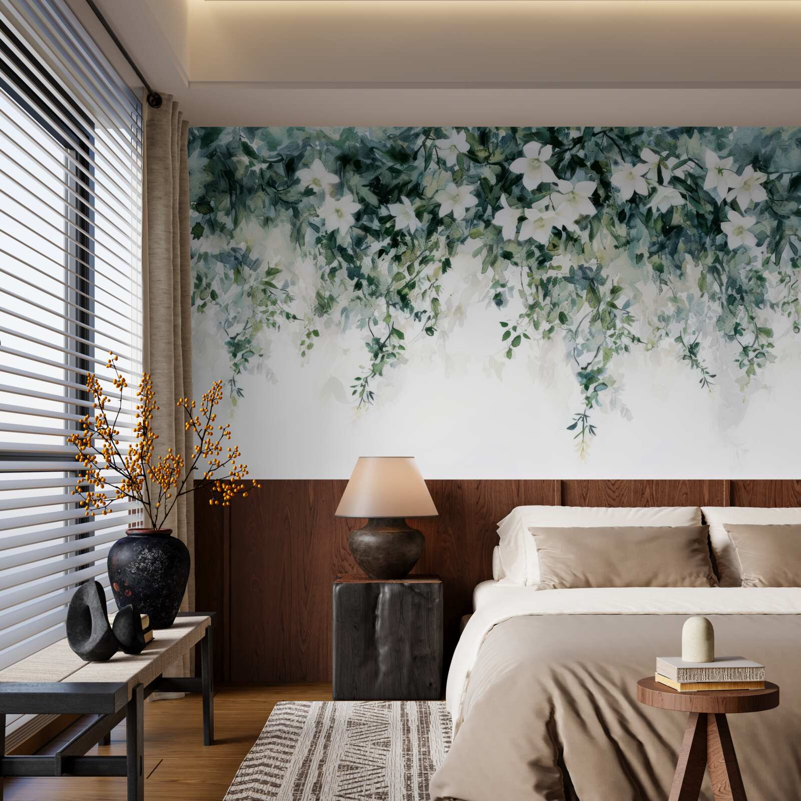 Фотошпалери білосніжний жасмин у цвіту