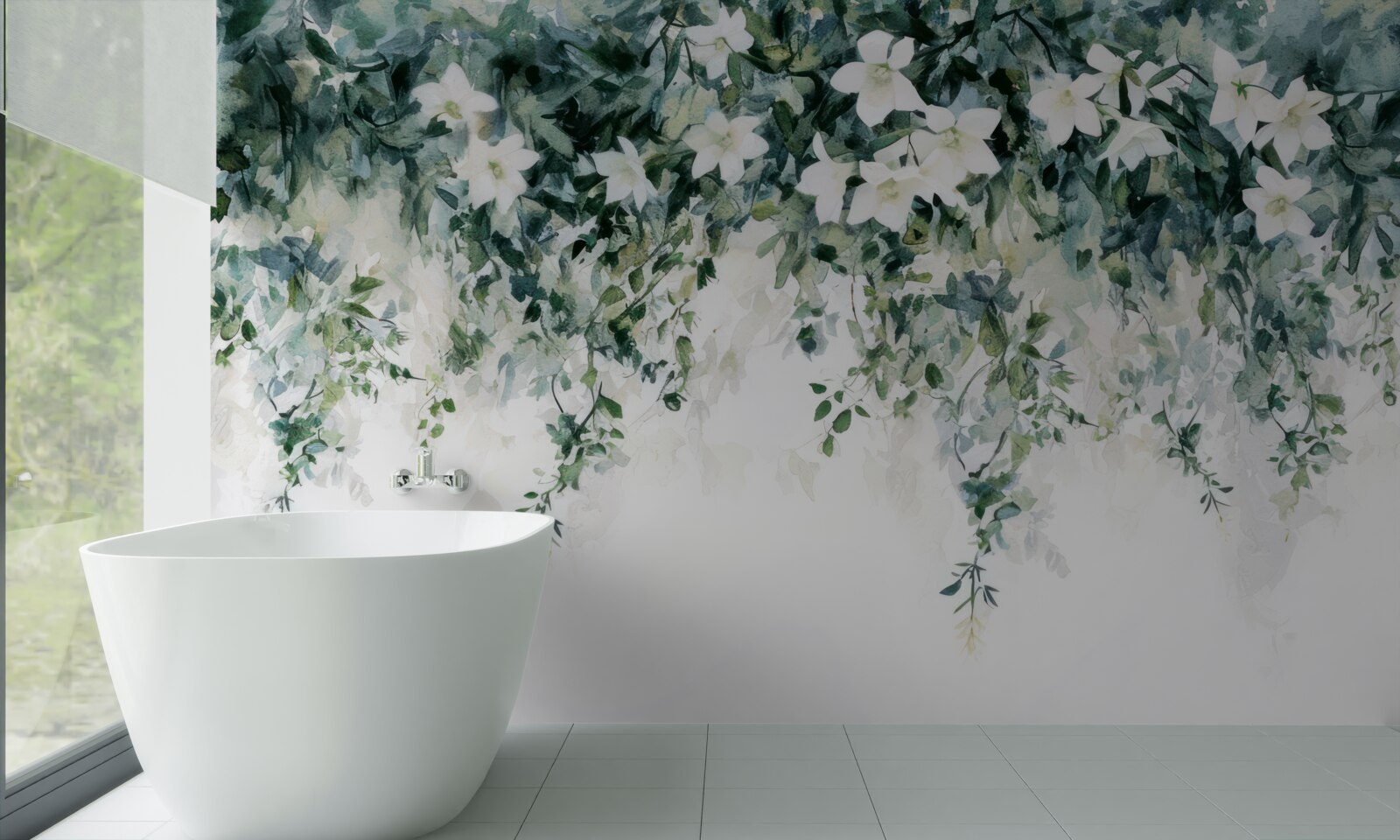 Фотошпалери білосніжний жасмин у цвіту