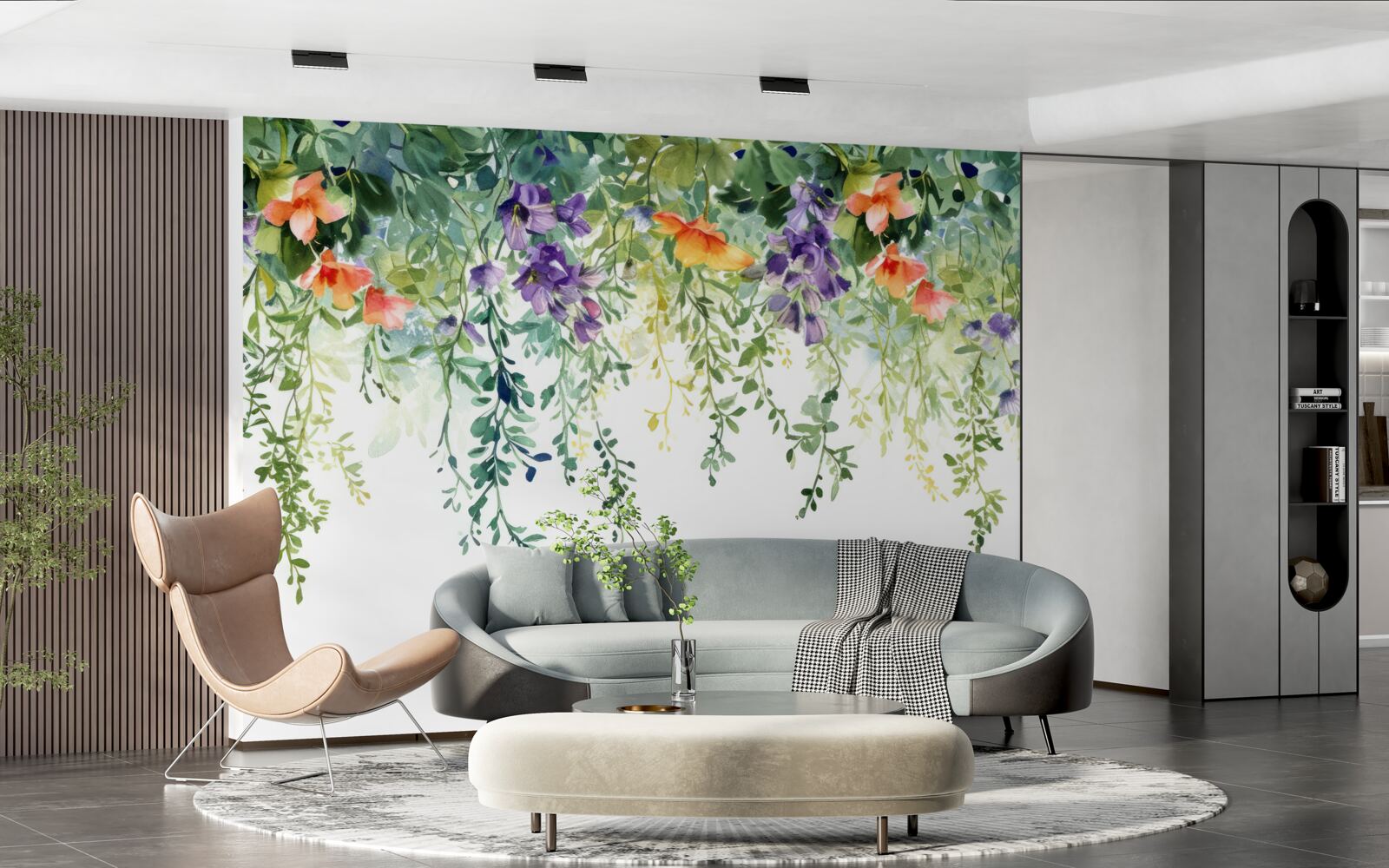 Фотошпалери ніжні квіти з саду, перевернуті догори дном