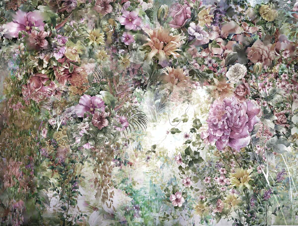 Фотошпалери густа зелень у саду