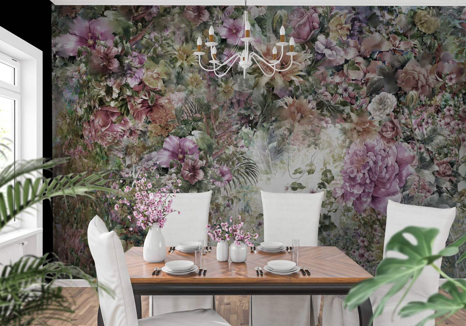 Фотошпалери густа зелень у саду