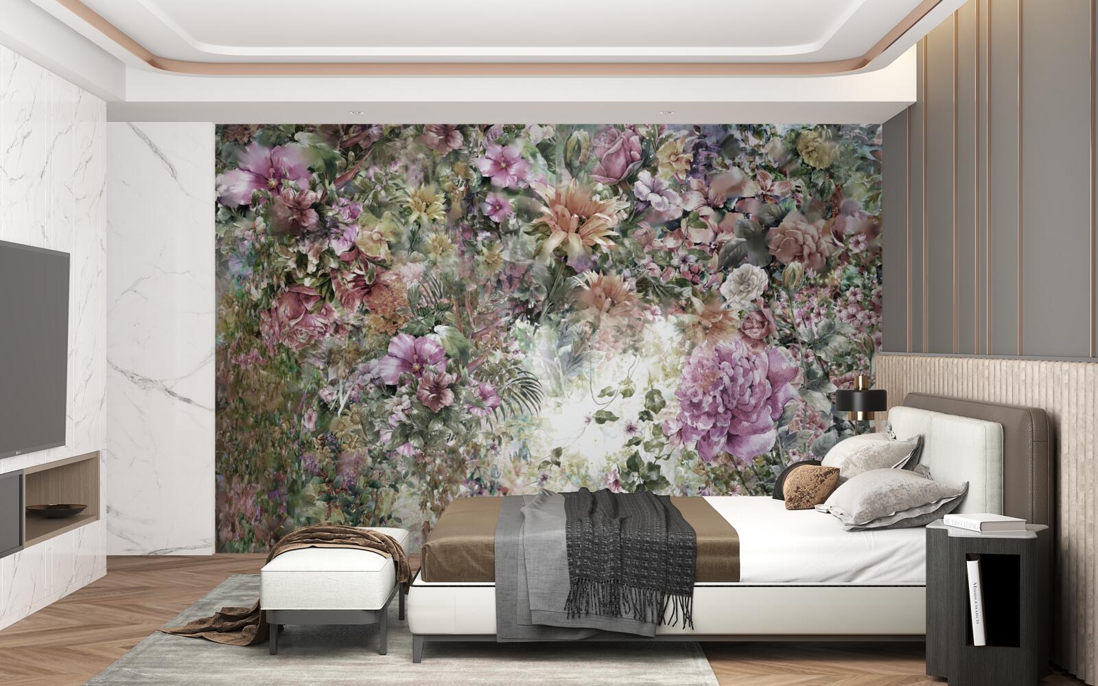 Фотошпалери густа зелень у саду