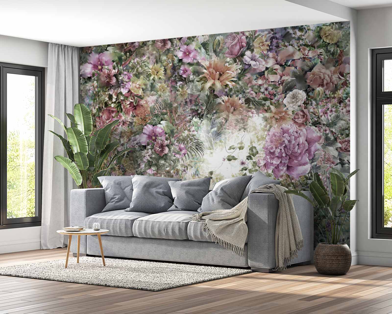 Фотошпалери густа зелень у саду