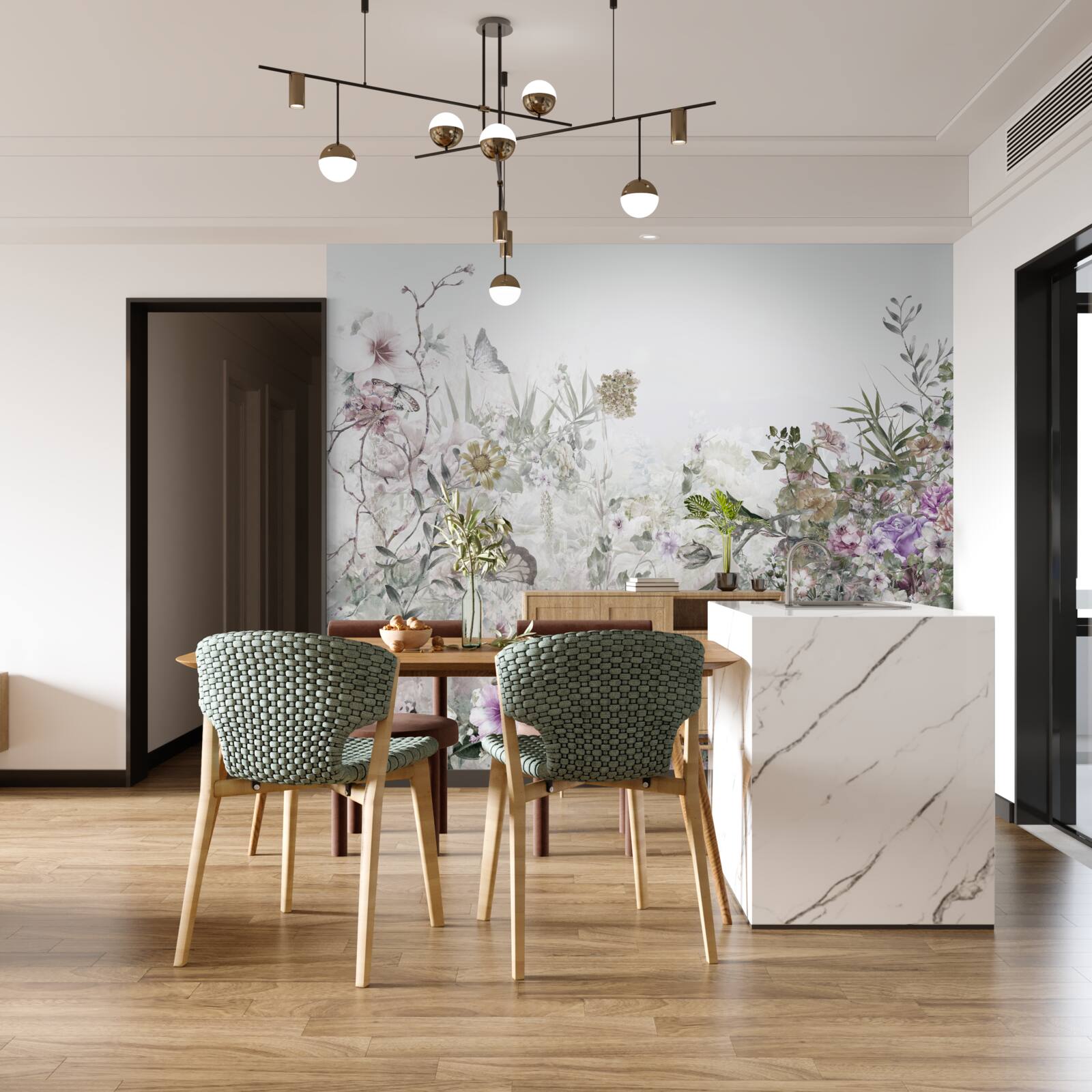 Фотошпалери літній сад біля будинку