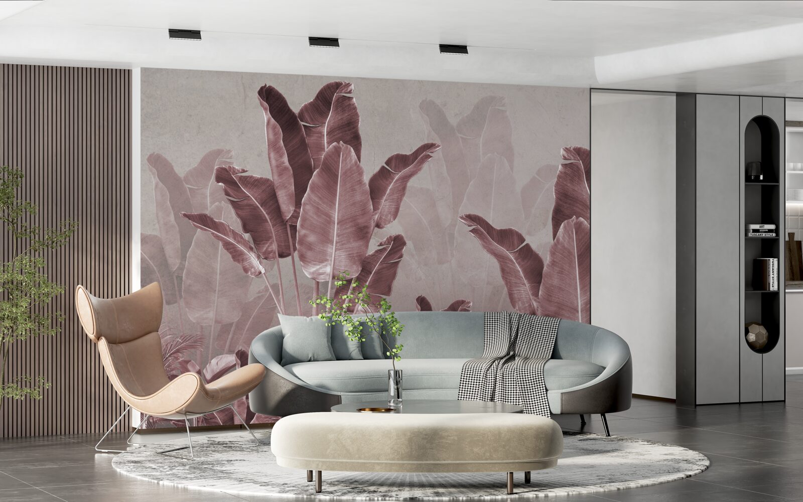 Фотошпалери високе пальмове листя червоне