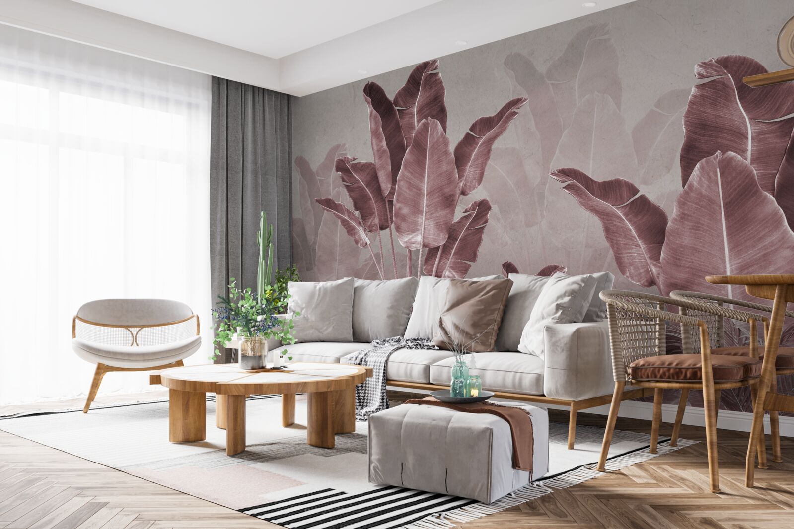 Фотошпалери високе пальмове листя червоне