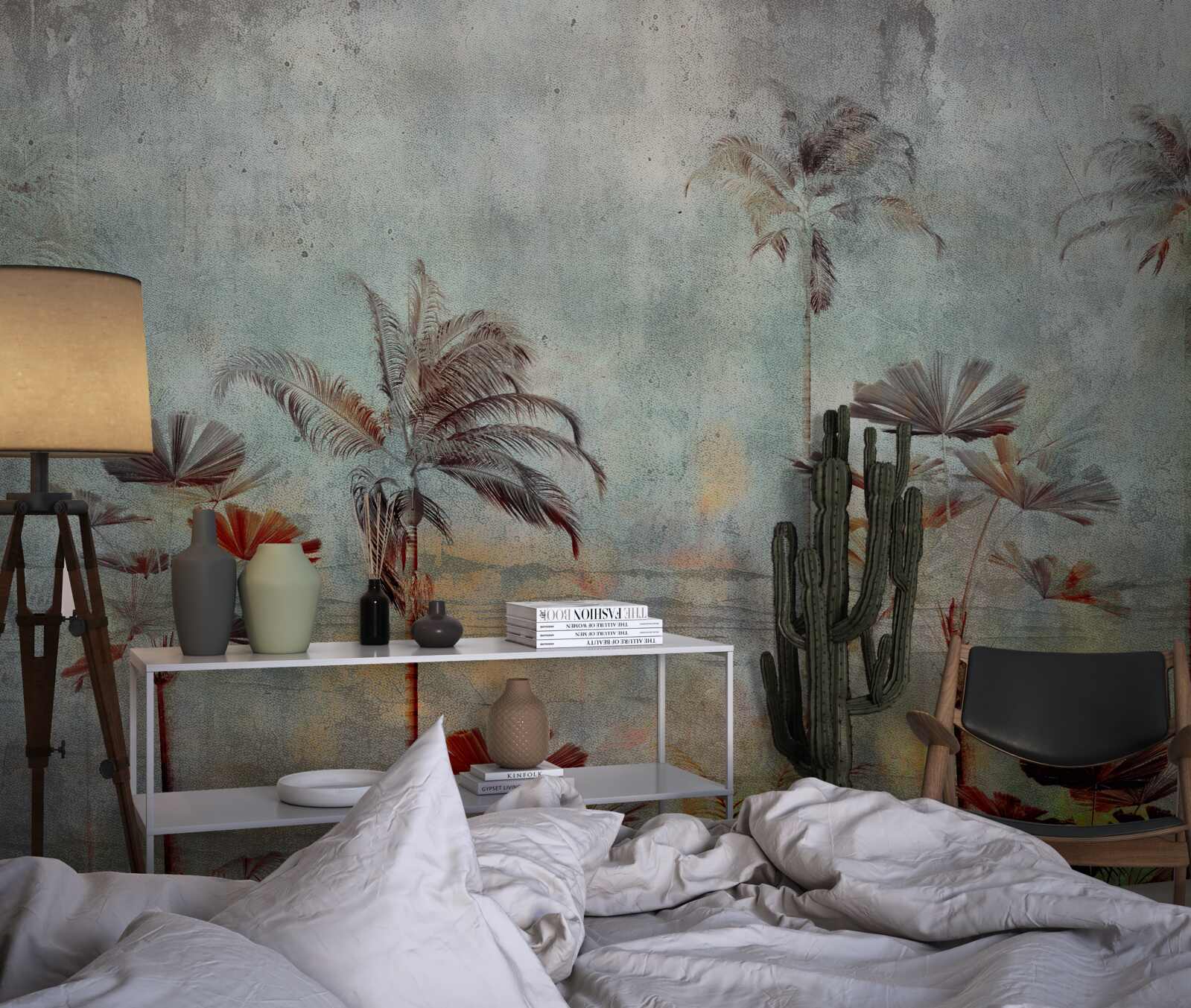 Фотошпалери пальми, що гойдаються на березі