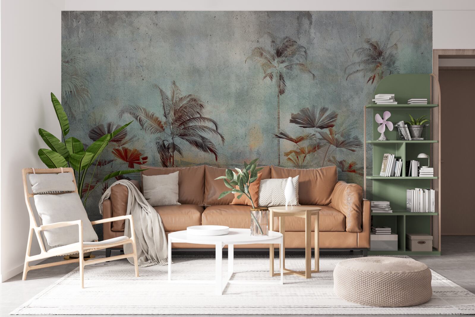 Фотошпалери пальми, що гойдаються на березі