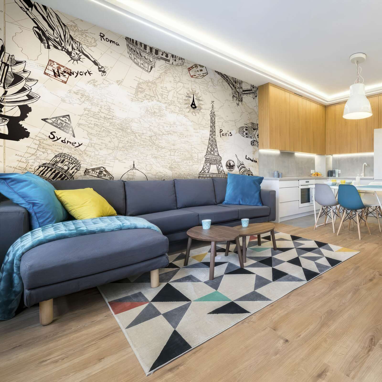 Фотошпалери європейська архітектура на карті