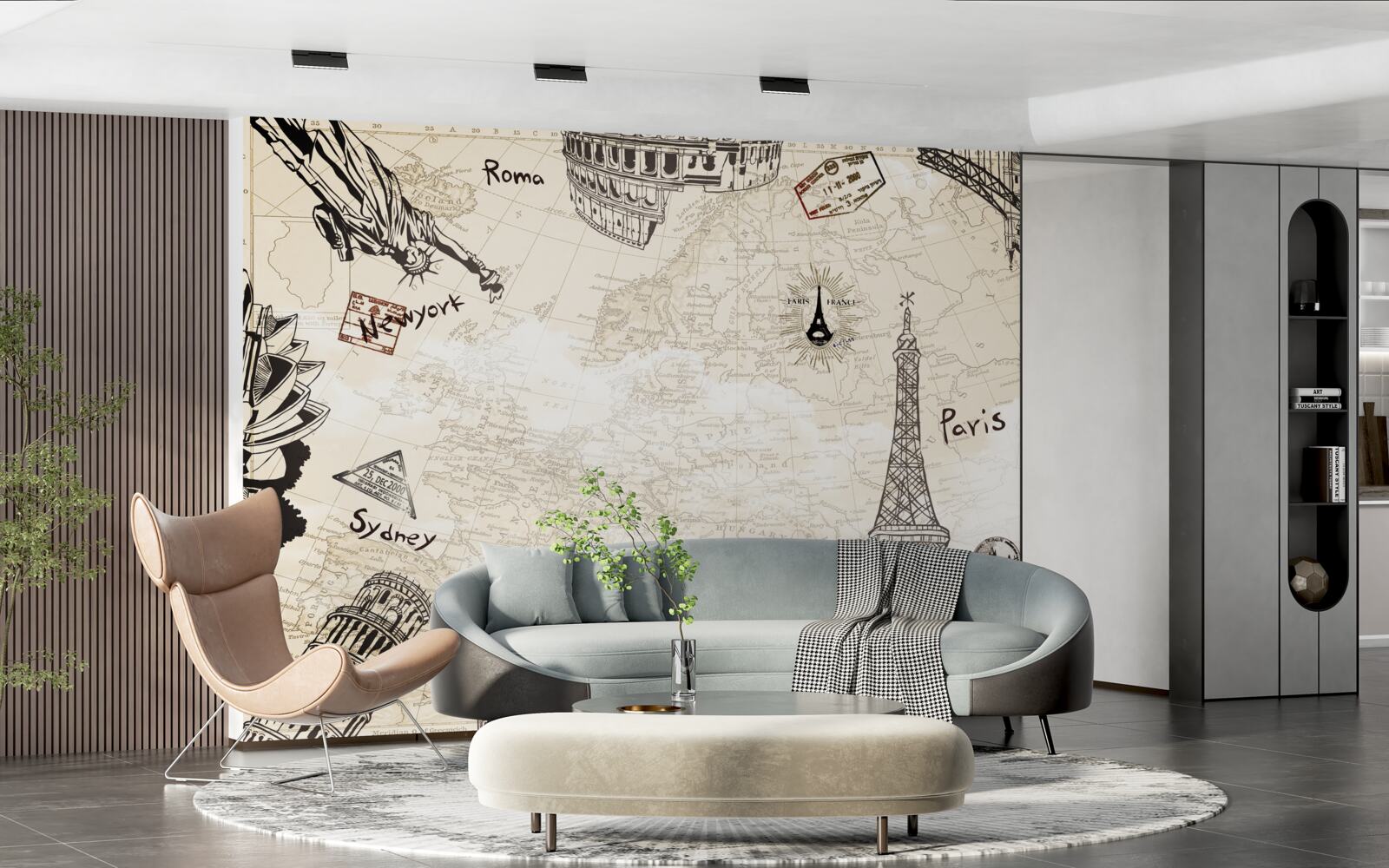 Фотошпалери європейська архітектура на карті