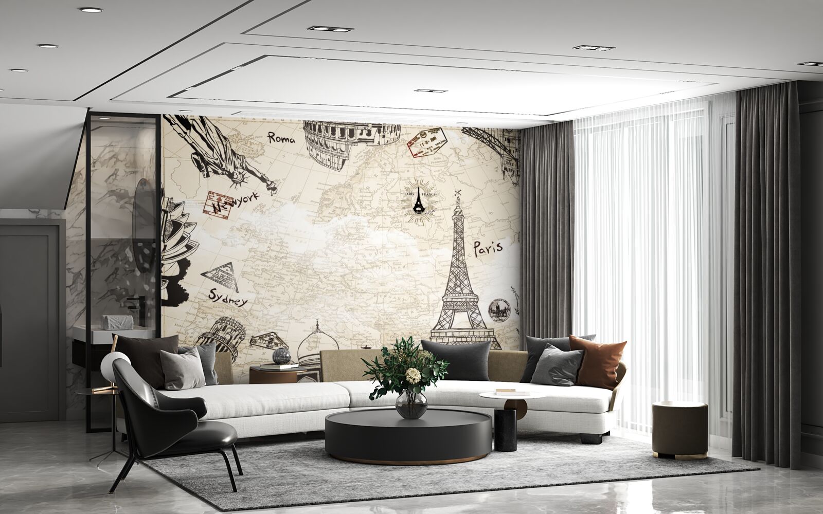 Фотошпалери європейська архітектура на карті