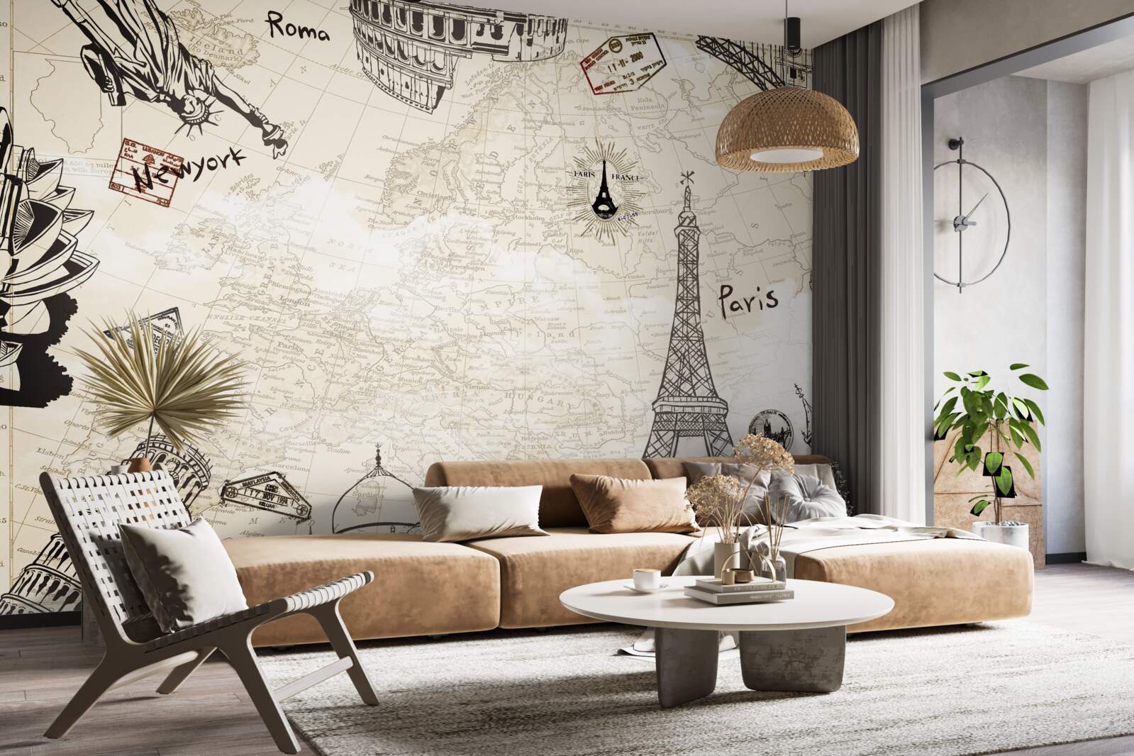 Фотошпалери європейська архітектура на карті