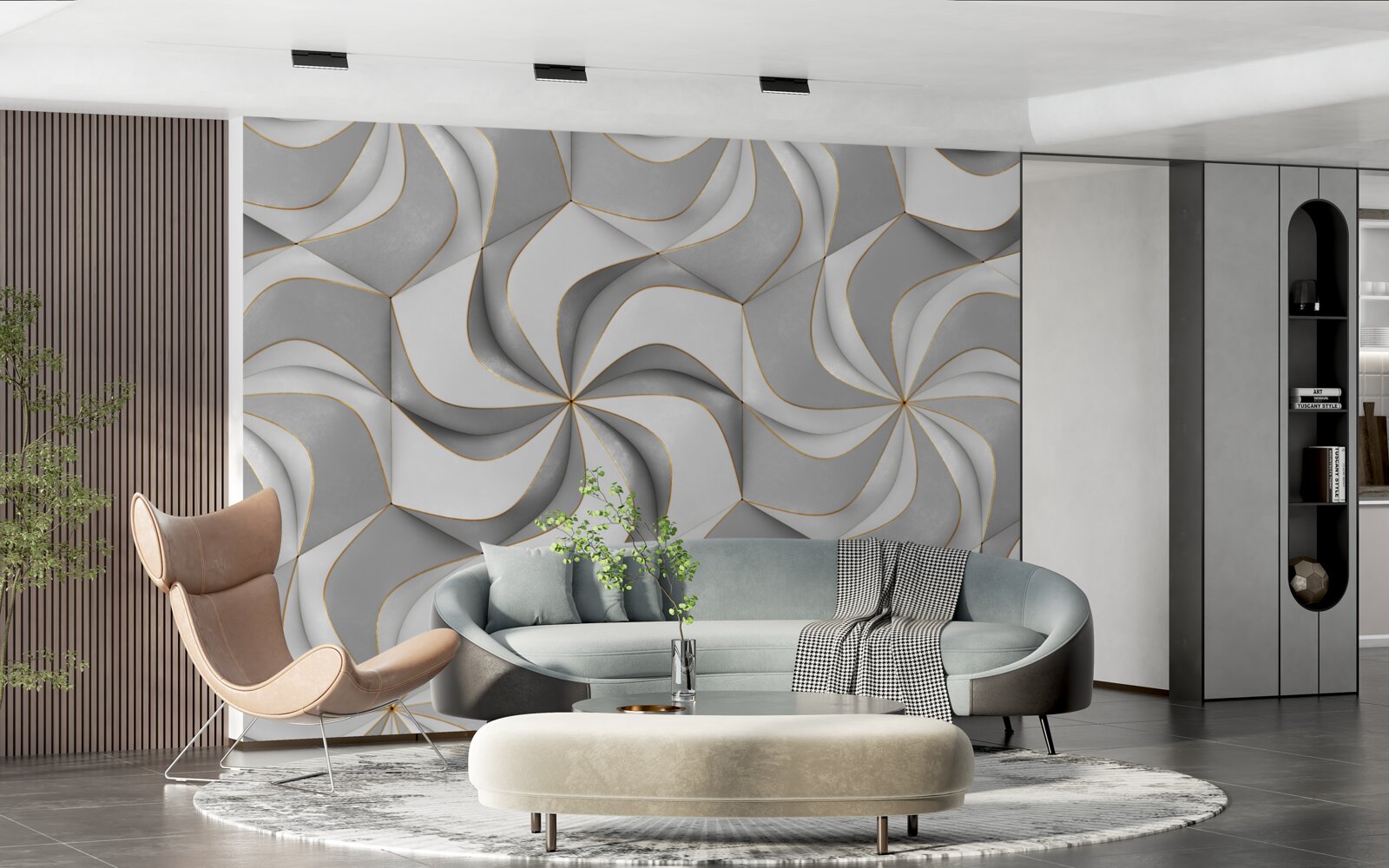 Фотошпалери крутяться сірі колеса